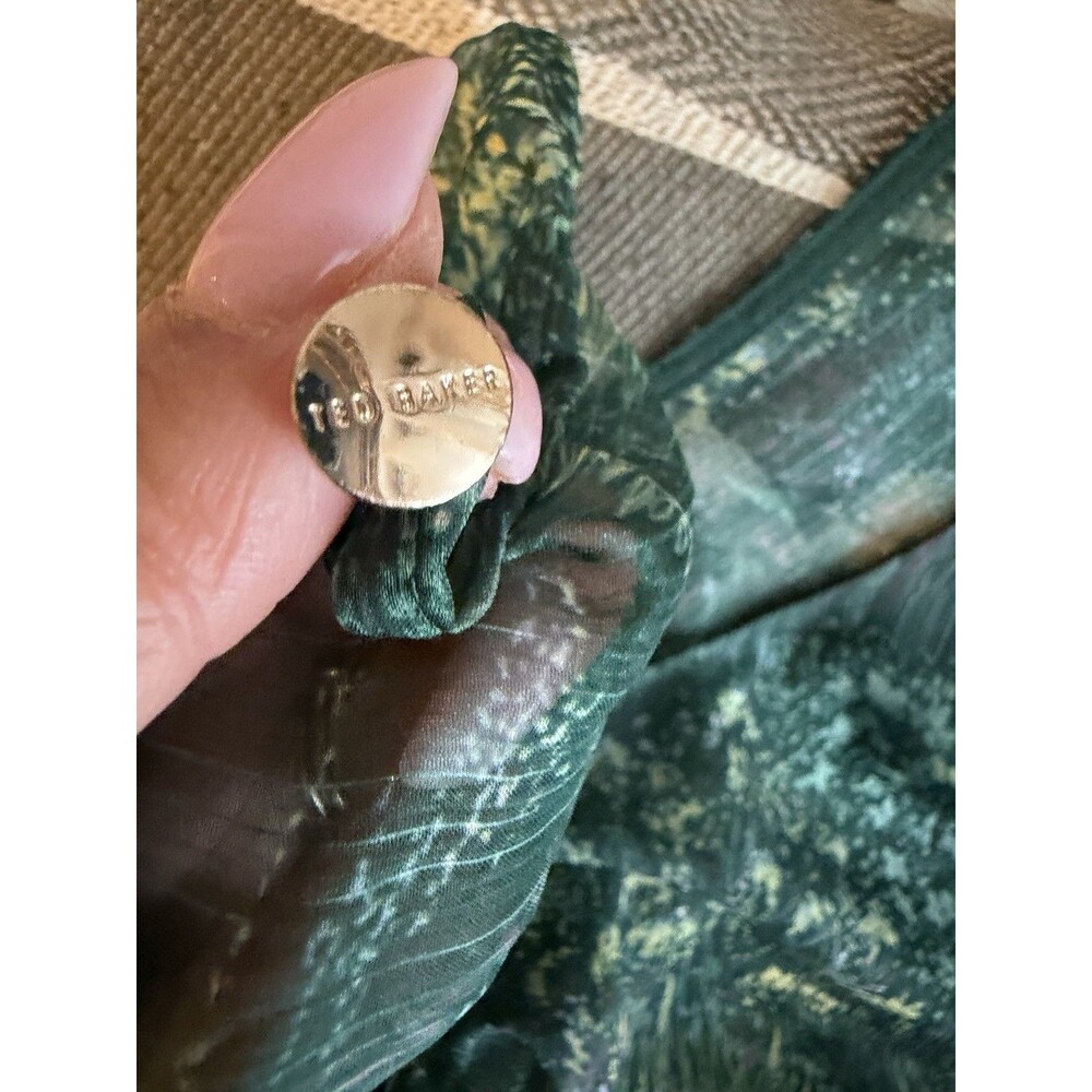 Ted Baker Green Floral-print Chiffon Mini Dress - Picture 8 of 10